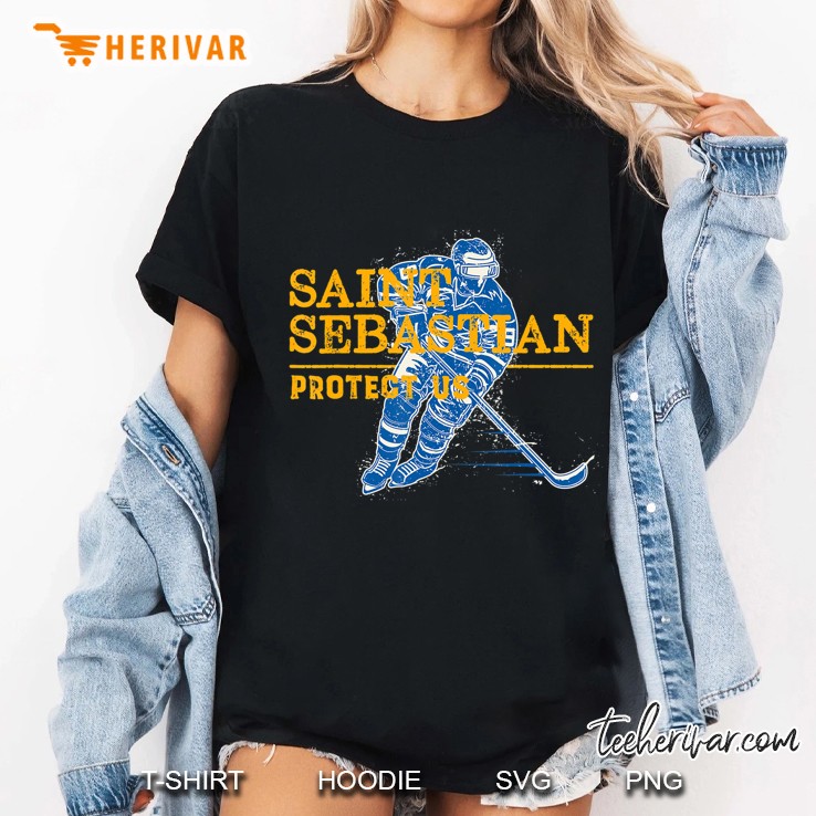 St Sebastian Hockey Patron Saint Of Sports Athletes Gift Men Ladies Tee