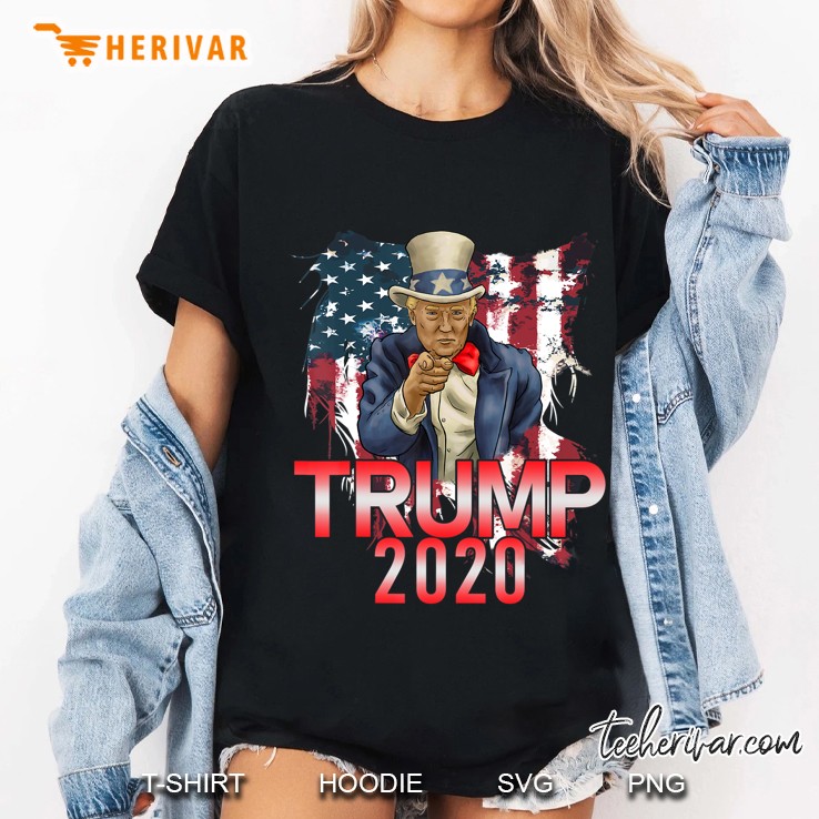 Uncle Sam Trump 2020 American Flag Republican Tee Ladies Tee