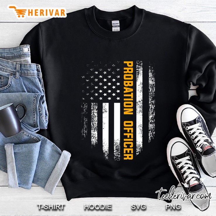 Vintage American Usa Flag Probation Officer Gift Sweatshirt