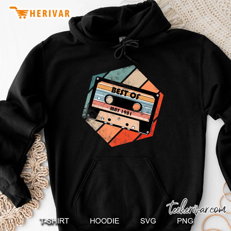 Vintage Best Of May 1981 Cassette Retro Birthday Tape Hoodie