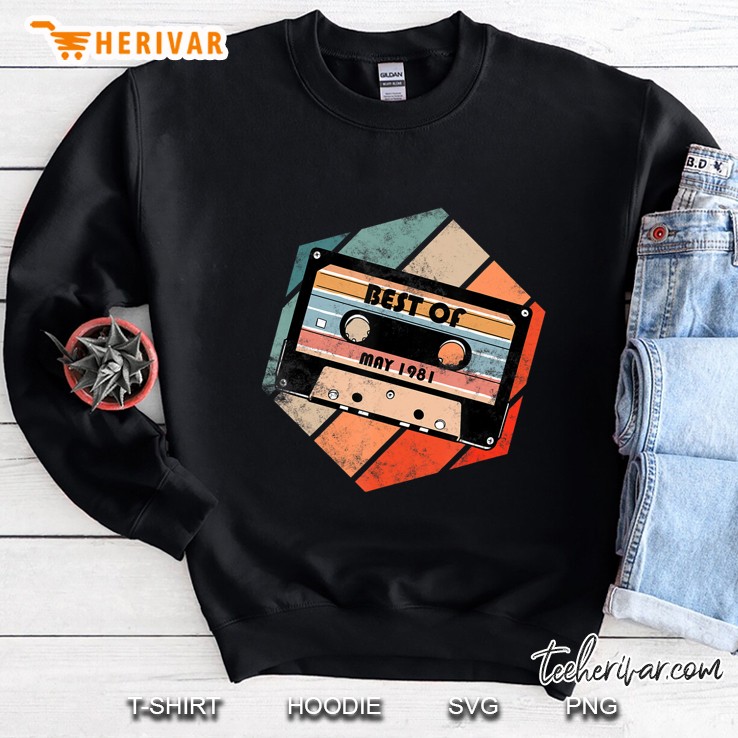 Vintage Best Of May 1981 Cassette Retro Birthday Tape Sweatshirt