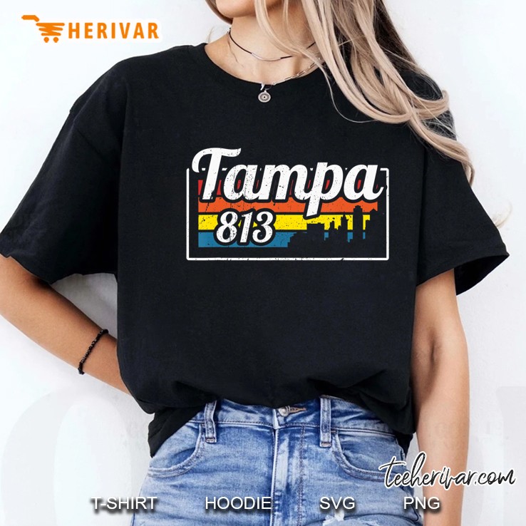 Vintage Tampa City Skyline 813 State Of Florida Retro Gift Hoodie