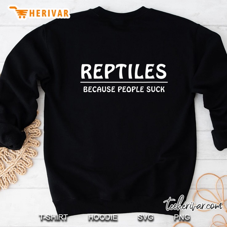 Womens Reptiles Because People Suck Funny Text Graphic V-Neck Mugs