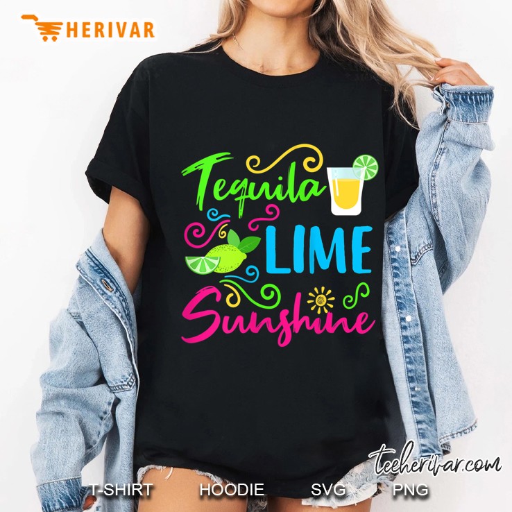 Womens Tequila Lime And Sunshine Funny Summer Beach Vacations Tank Top Hoodie