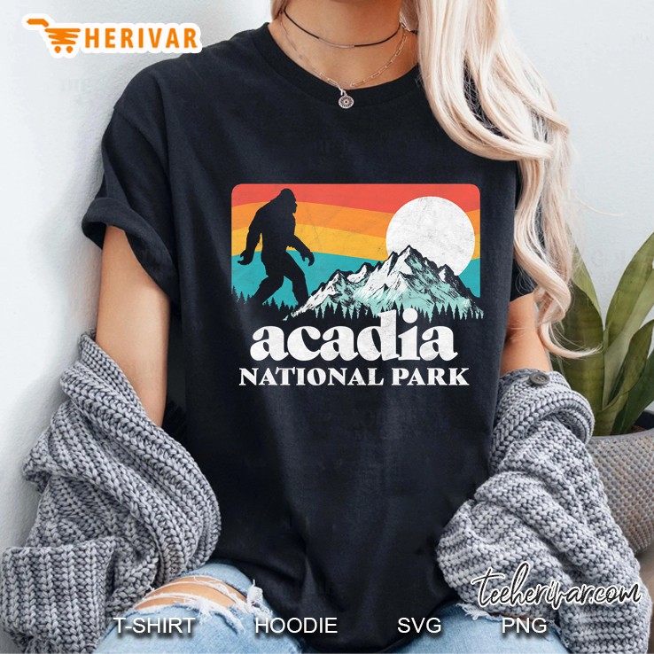Acadia National Park Maine Bigfoot Mountains Ladies Tee