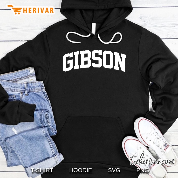Gibson Name First Last Retro Sports Arch Hoodie