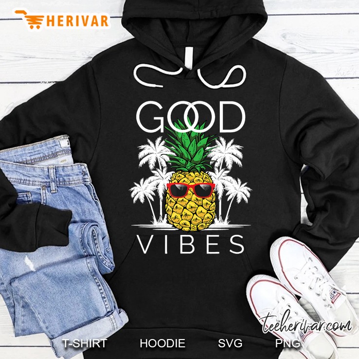 Hawaii Pineapple With Sunglasses Palm Tree Hoodie