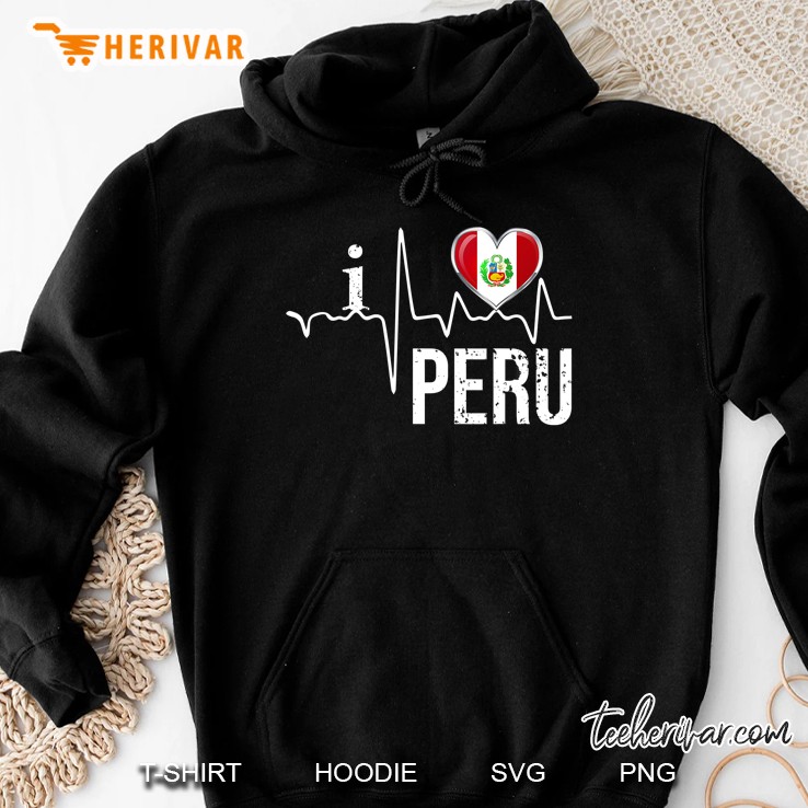 I Love Peru Heartbeat Flag For Peruvian Pride Hoodie