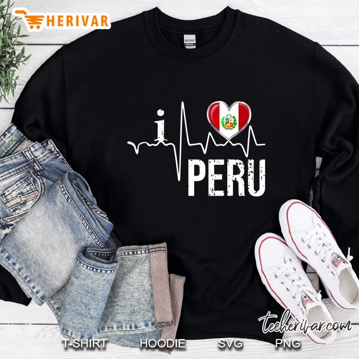 I Love Peru Heartbeat Flag For Peruvian Pride Sweatshirt