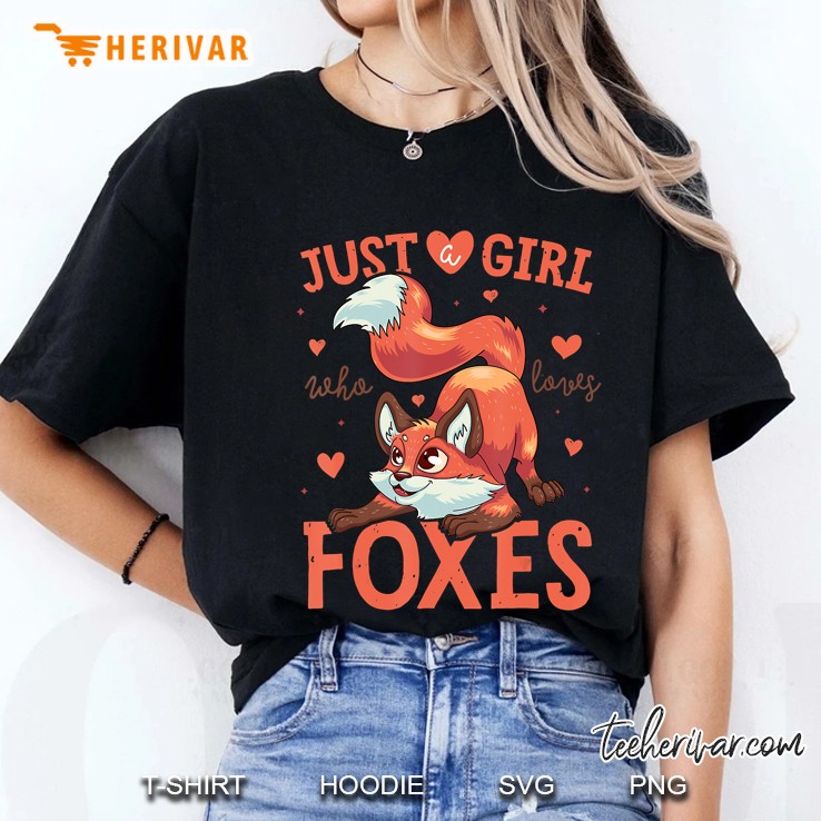 Just A Girl Who Loves Foxes Art Cute Fox Women Gift Ladies Tee