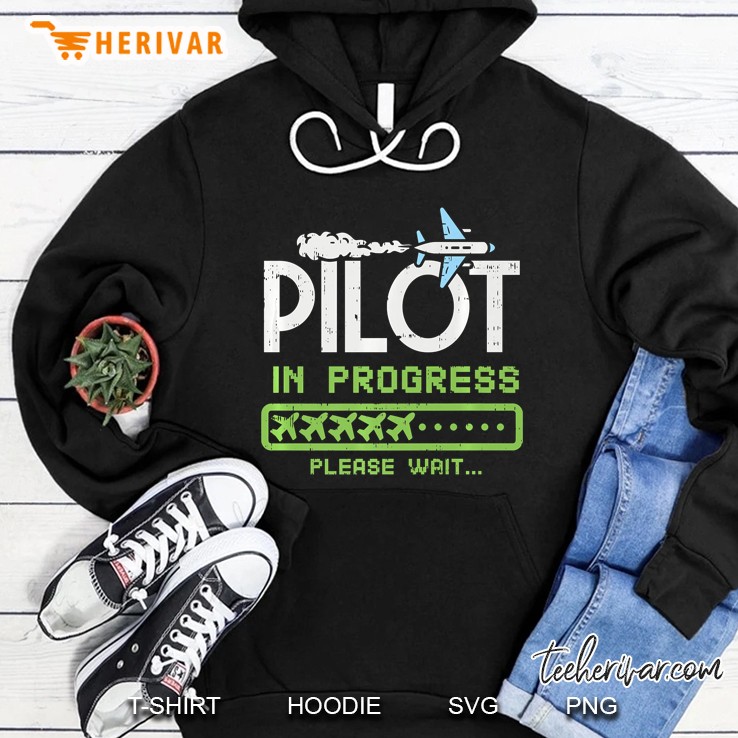 Kids Pilot In Progress, Future Pilot Toy Airplane Lovers Premium Hoodie