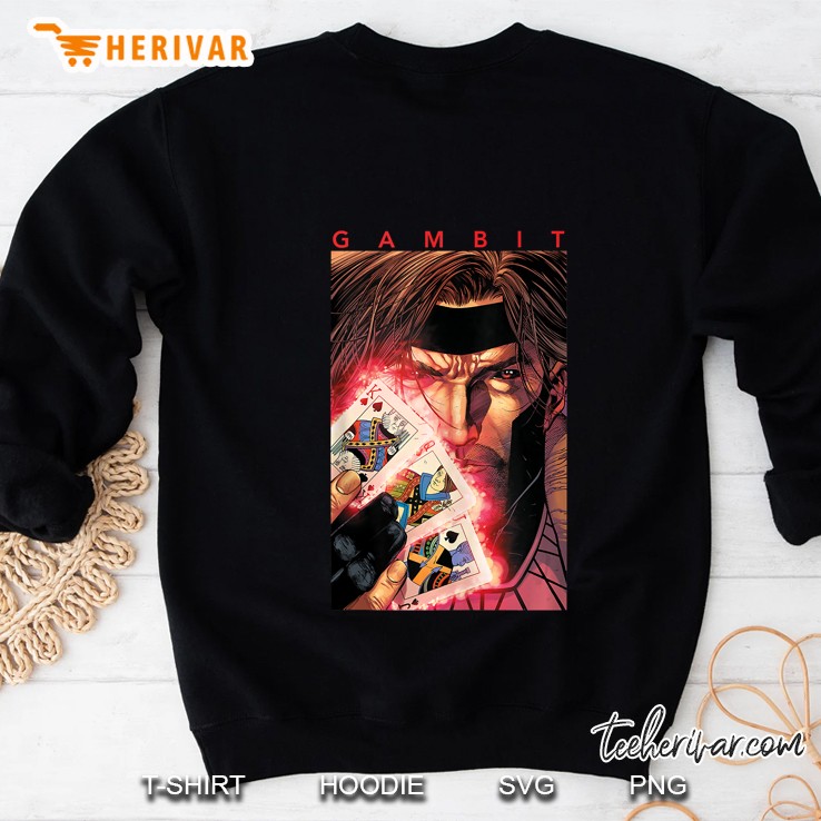 Marvel Gambit Glowing Cards Poster Logo Sweatshirt