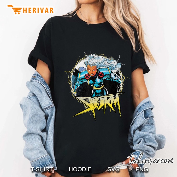 Marvel X-Men Storm Circle Portrait Logo Ladies Tee