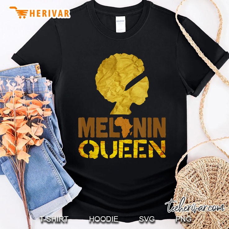 Melanin Queen Black Pride Afro Educated Girl Graphic Tees Shirt