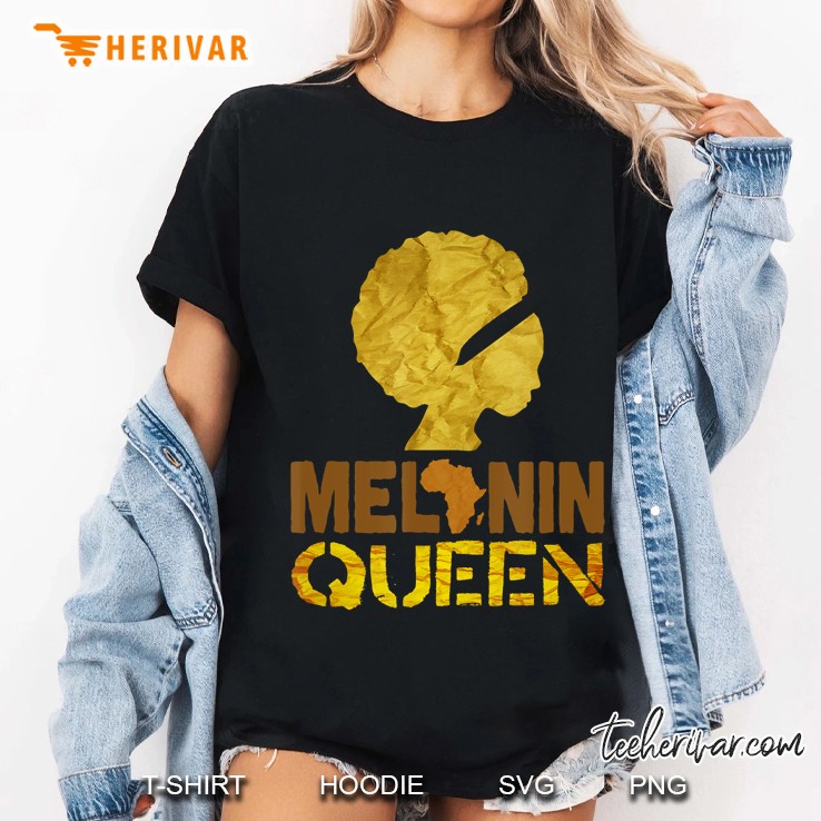 Melanin Queen Black Pride Afro Educated Girl Graphic Tees Hoodie