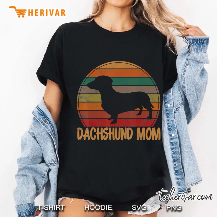 Retro Dachshund Mom Gift Doxie Dog Owner Mother Pet Mama Hoodie