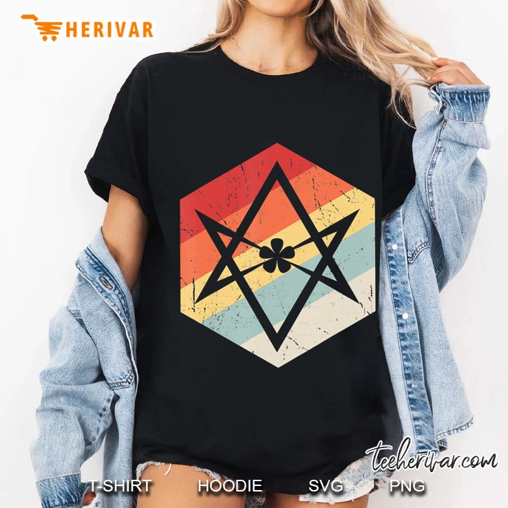 Retro Unicursal Hexagram Vintage Satanist Thelema Hoodie