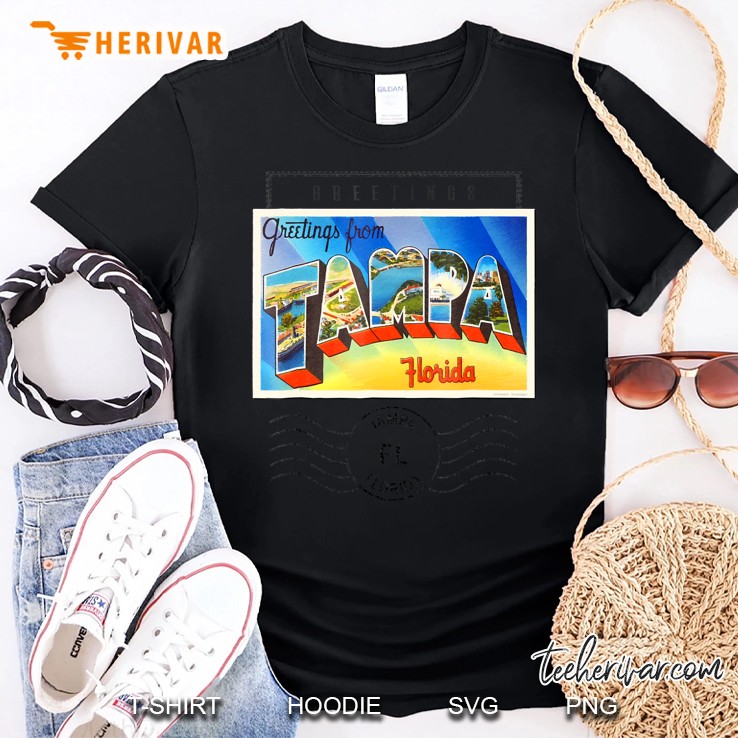 Tampa Postcard Florida Fl Travel Souvenir Gift Tee Shirt