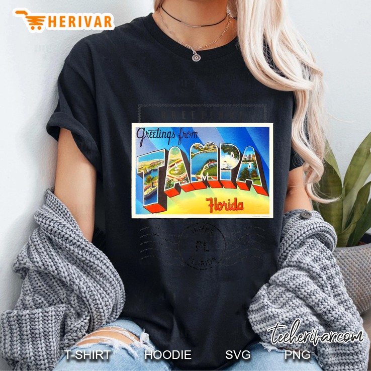 Tampa Postcard Florida Fl Travel Souvenir Gift Tee Hoodie