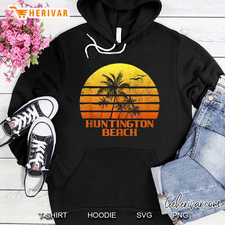 Vintage Retro Beach Vacation Huntington California Sunset Mugs