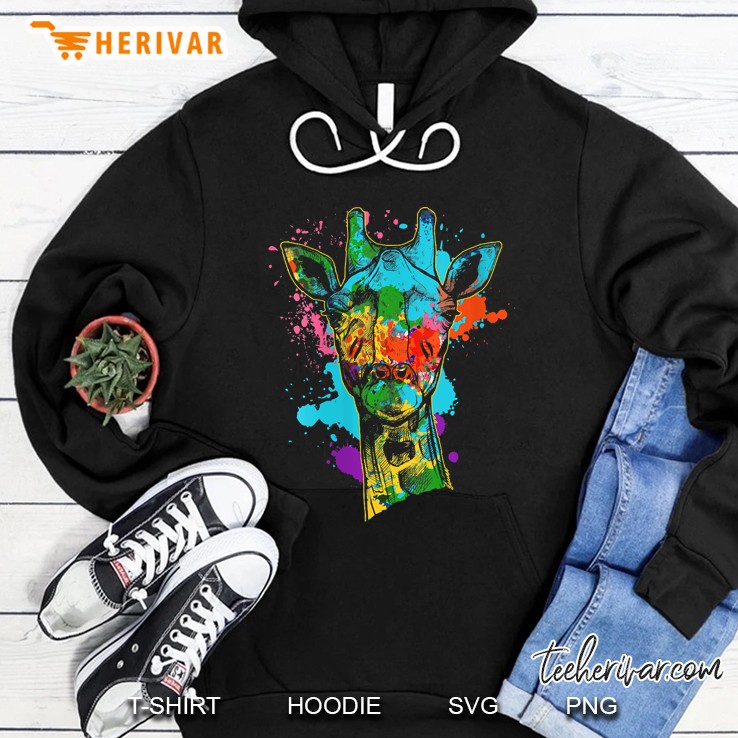 Womens Colorful Giraffe Hoodie