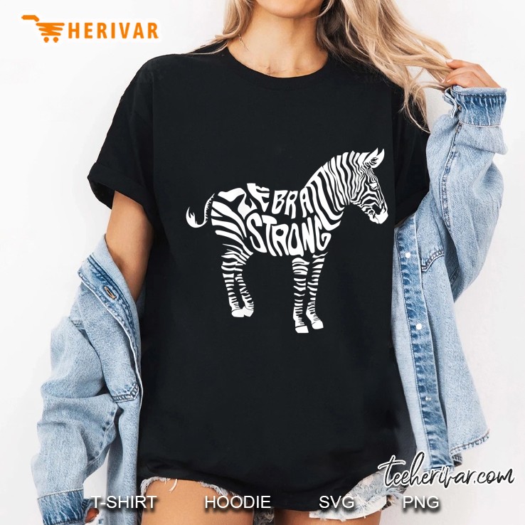 Womens Cute Zebra Strong Ehlers Danlos Syndrome Awareness Art Ladies Tee