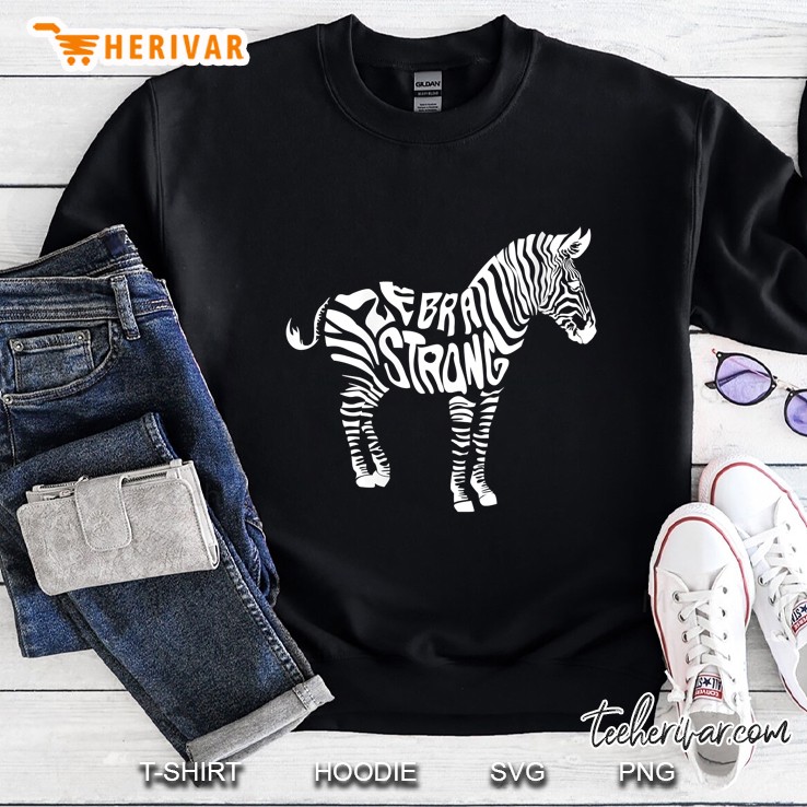 Womens Cute Zebra Strong Ehlers Danlos Syndrome Awareness Art Sweatshirt