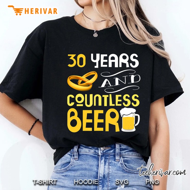 30 Years Wedding Anniversary Gif Countless Beer Lover Hoodie