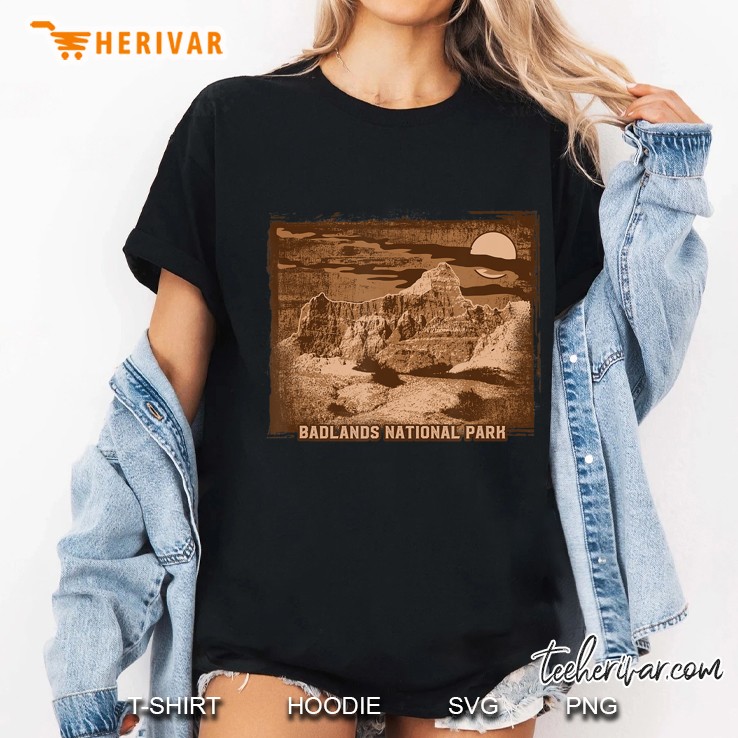 Badlands National Park Shirt Vintage Hiking Camping Gift Ladies Tee