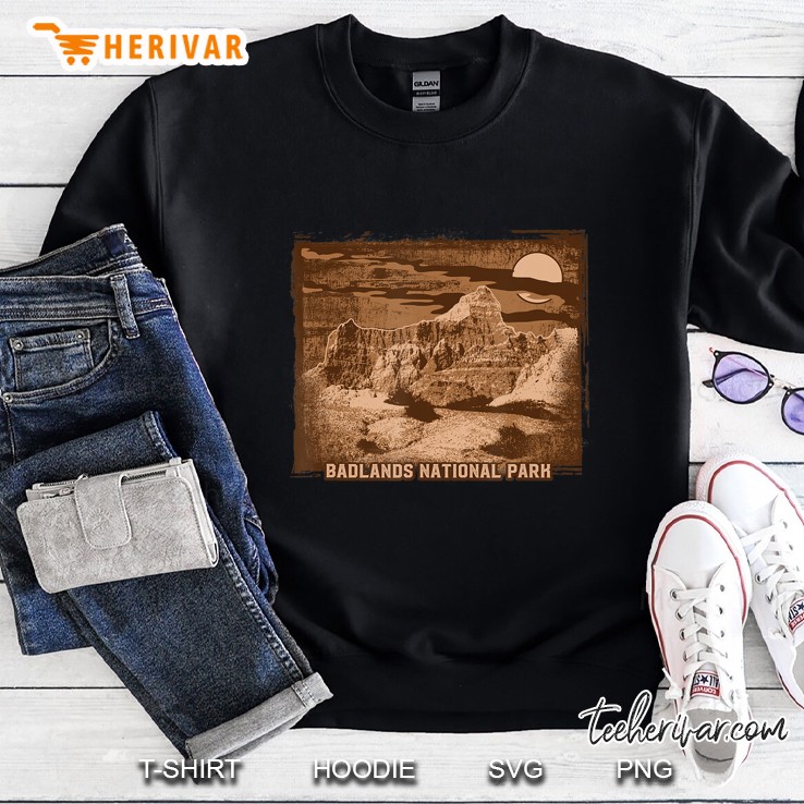 Badlands National Park Shirt Vintage Hiking Camping Gift Sweatshirt