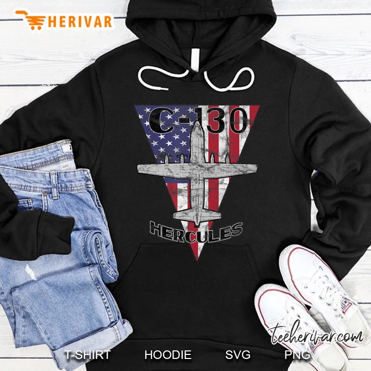 C-130 Hercules Military Airplane Patriotic Vintage Hoodie