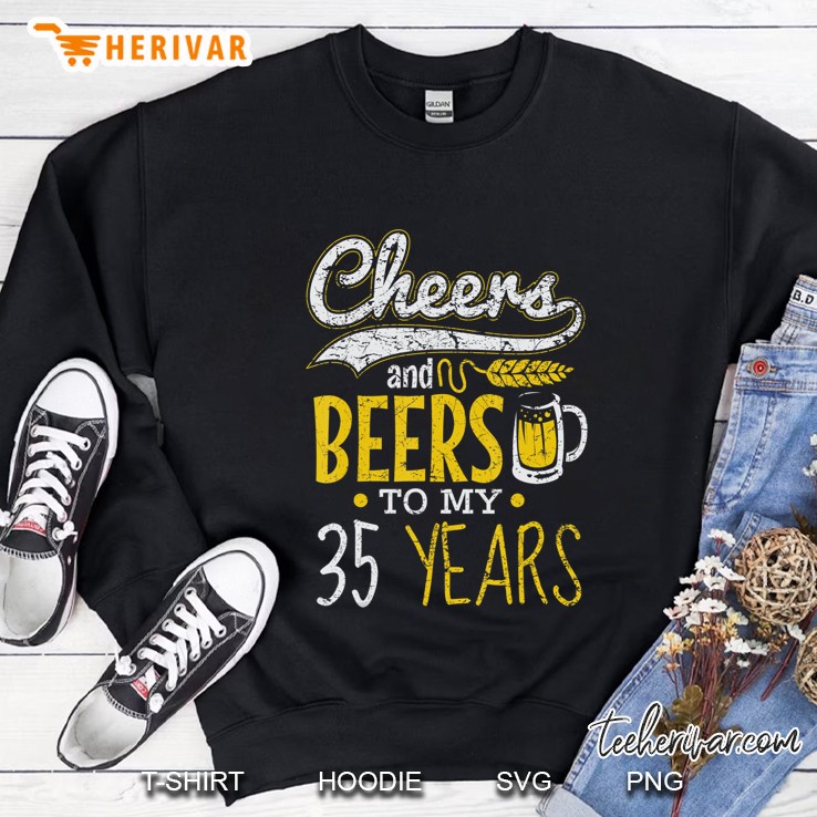 Cheers And Beers To 35 Years Cool Beer Lover Birthday Mugs