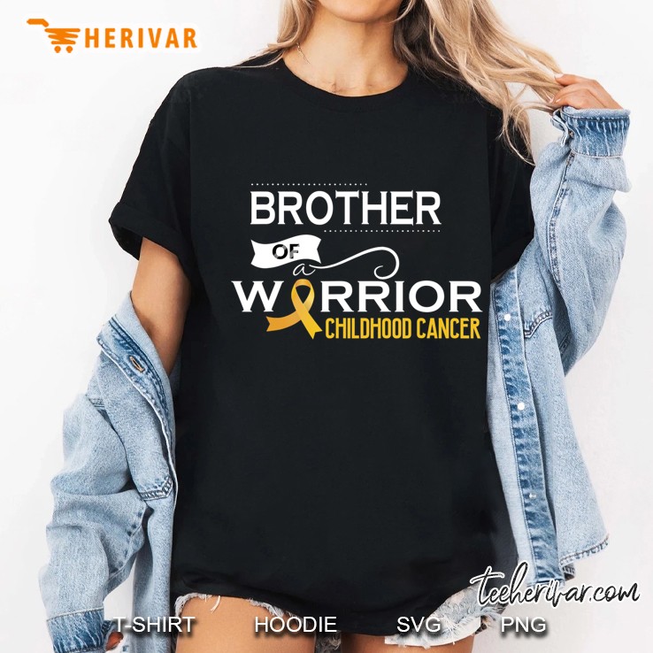 Childhood Cancer Awareness Brother Of A Warrior Ladies Tee