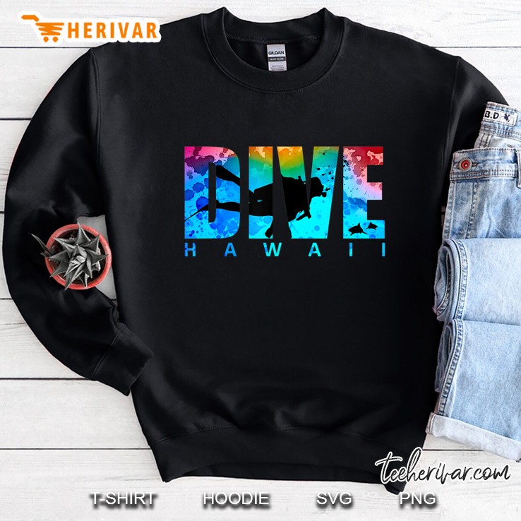 Dive Hawaii Sunset Sharks Scuba Diver Diving Snorkeling Gift Sweatshirt