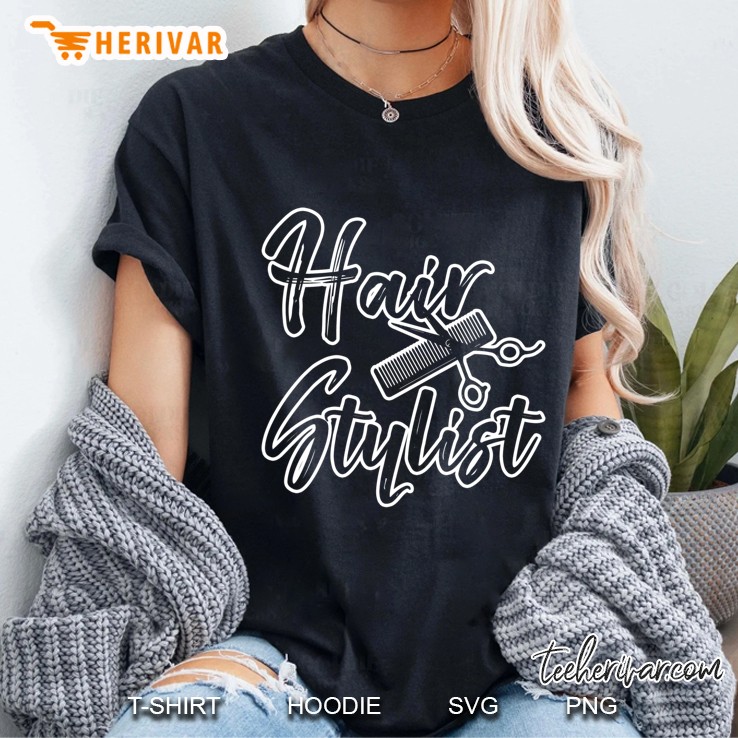 Funny Hair Stylist Styling Love Salon Scissors Gift Ladies Tee
