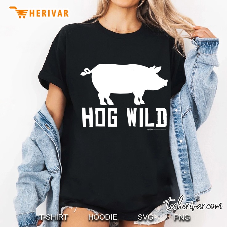 Hog Wild Funny Pig Drawing Farmer Gifts Hoodie