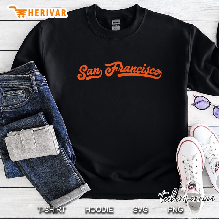 I Love San Francisco Distressed Baseball Script Tank Top Sweatshirt