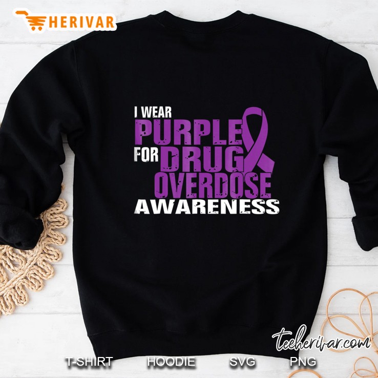 I Wear Purple For Drug Overdose Awareness Tshirt Tee Mugs