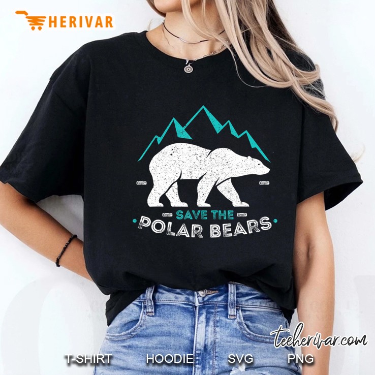 Save Polar Bears Shirt Animal Vintage Retro Gift Tee Hoodie