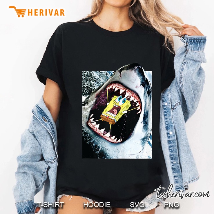 Shark Eating Spongebob Squarepants Tank Top Ladies Tee