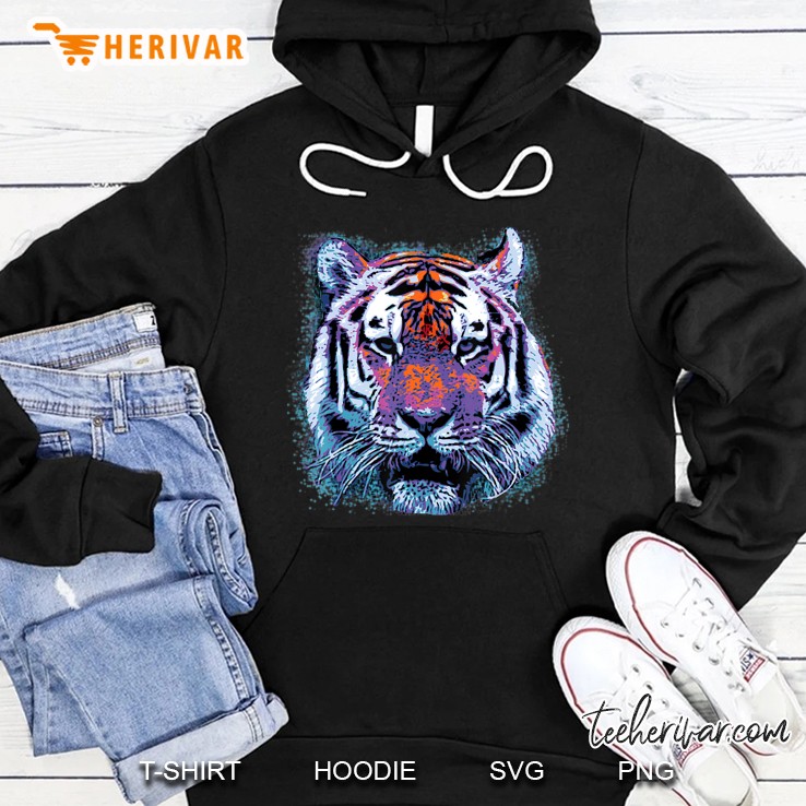 Tiger Face Pop Art Graphic Hoodie