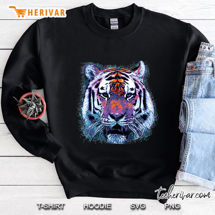 Tiger Face Pop Art Graphic Sweatshirt