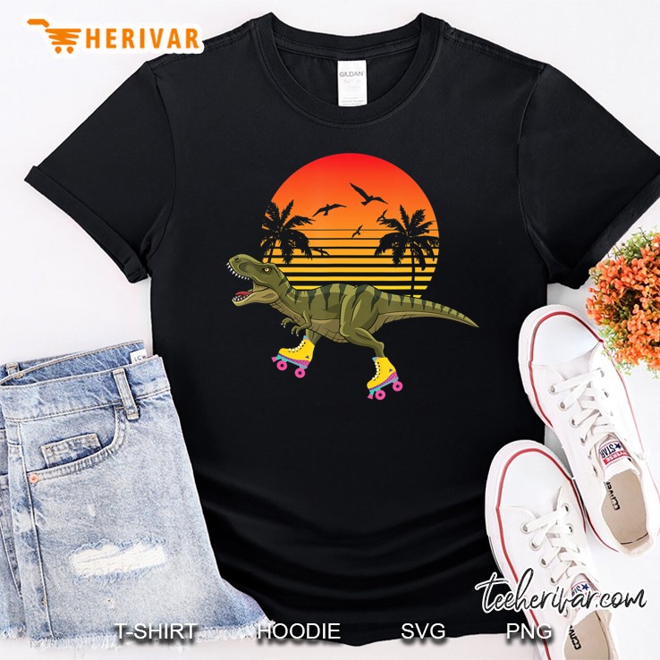 Trex Roller Skate Derby California Beach 80S Dinosaur Gift Shirt