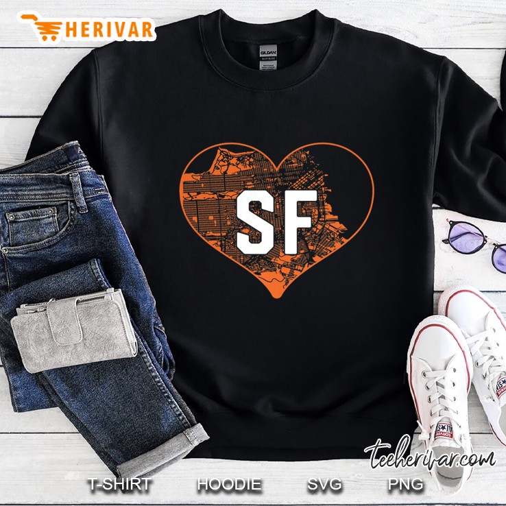 Womens I Love San Francisco Baseball Sf Heart Map Premium Mugs