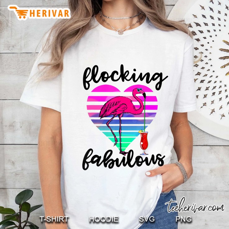 Flocking Fabulous Shirt Retro Pink Flamingo Lover Ladies Tee