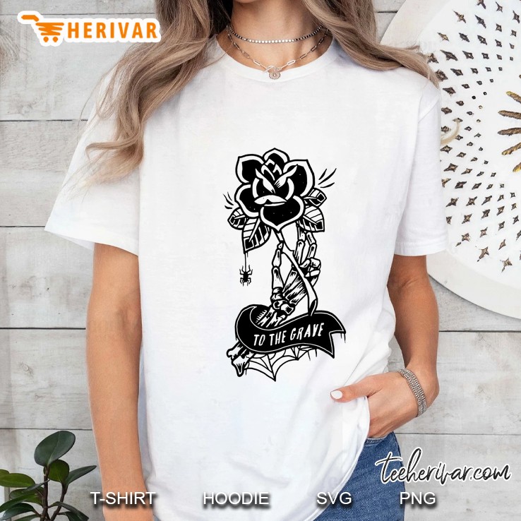 To The Grave Hand Skeleton Rose Version Hoodie