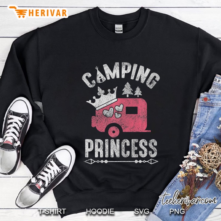 Camping Princess Cute Distressed Campfire Sweatshirt