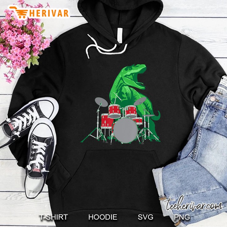 Cool Dinosaur Drummer Shirt - Best Gift For All Drummers Hoodie
