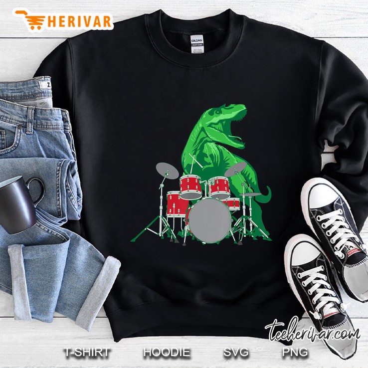 Cool Dinosaur Drummer Shirt - Best Gift For All Drummers Sweatshirt