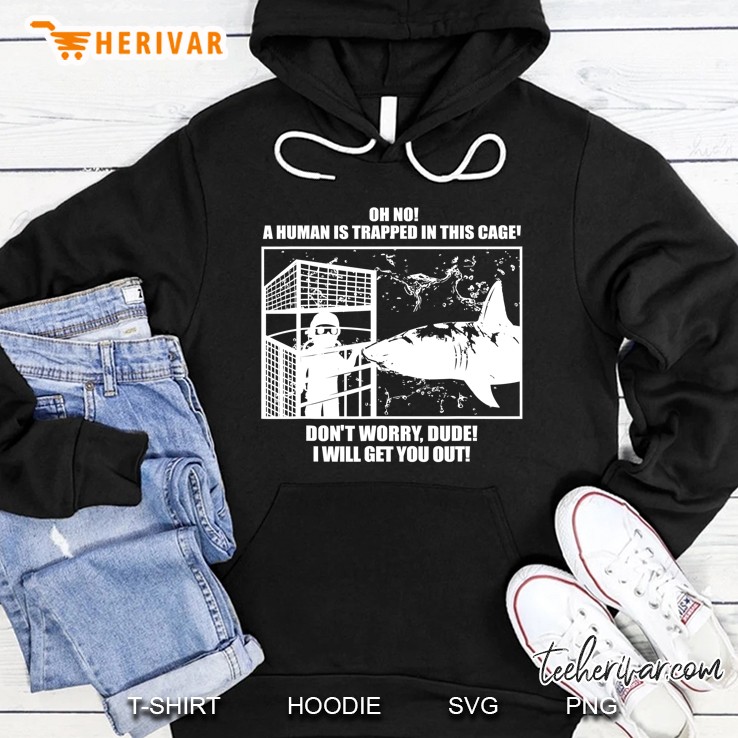 Friendly Great White Shark Cage Diving Hoodie